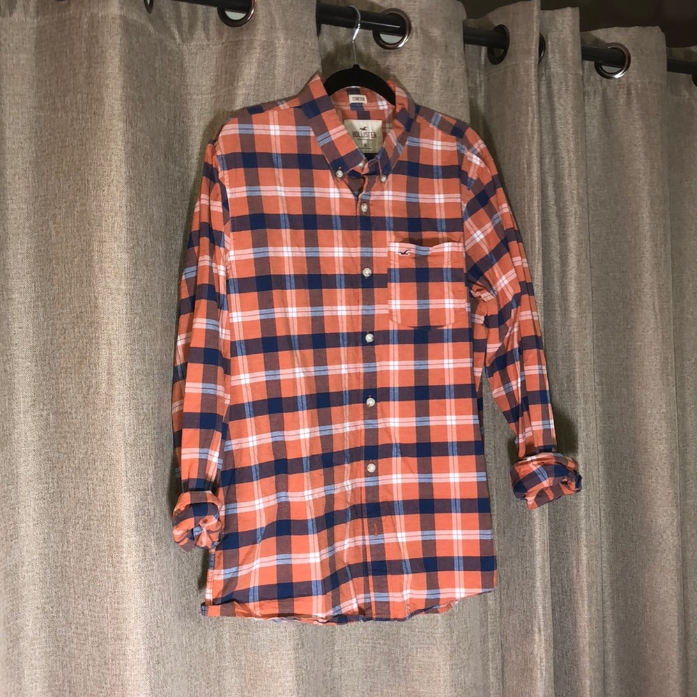 Blue and Orange Hollister Button-Down